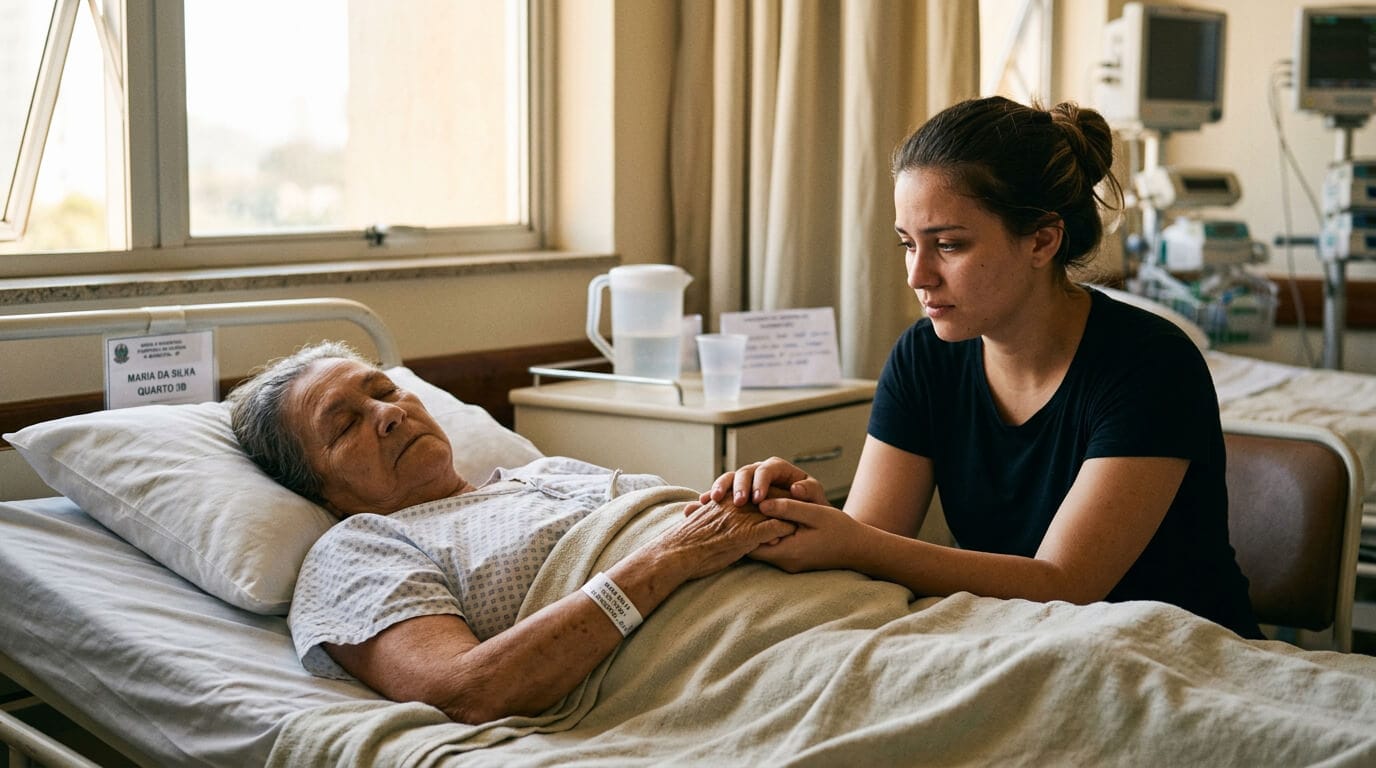 Pessoa lendo documento médico, representando o exercício consciente dos direitos do paciente garantidos pelo Estatuto aprovado em 2026.